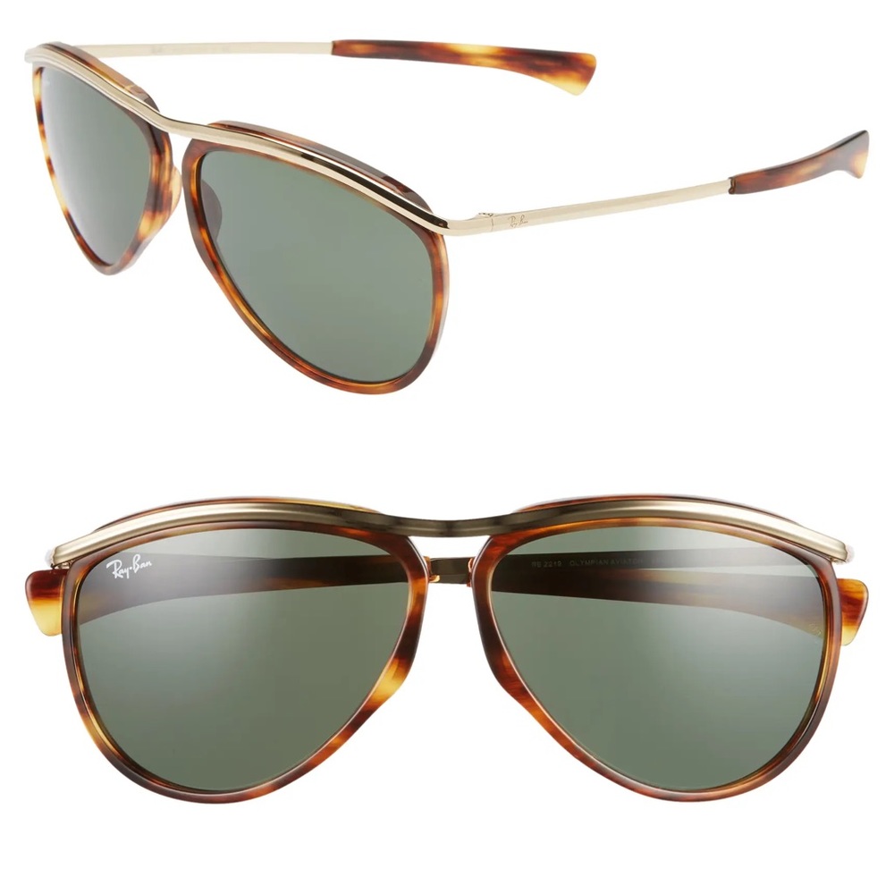 NIB Ray-Ban Olympian Aviator Gold Havana Sunglasses Item #5949674 - 59mm
